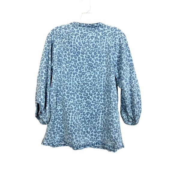 Reba Women's Denim Animal Print Lightweight Top - Picture 2 of 7
